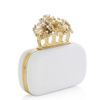Alexander Mcqueen Anemone Knuckleduster Clutch Bag in White - Lyst