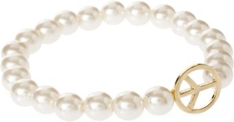 Asos Asos Peace Sign and Pearl Stretch Bracelet - Lyst