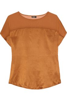 DKNY Chiffon and Stretchsilk Top - Lyst
