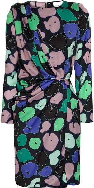 Emanuel Ungaro Printed Satin Dress - Lyst