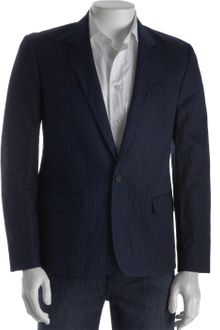 Marc By Marc Jacobs Twilight Navy Pinstripe Cotton Maxwell Blazer - Lyst