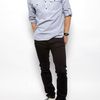 Shipley & Halmos Ford Woven Henley in Blue for Men - Lyst