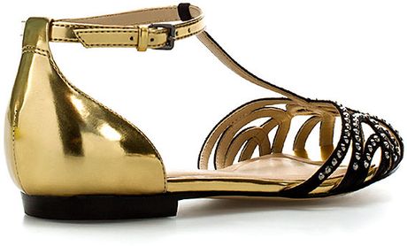 Zara Flat Jelly Sandals in Gold | Lyst