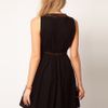 Asos Collection Asos Skater Dress with Crochet Insert in Black - Lyst