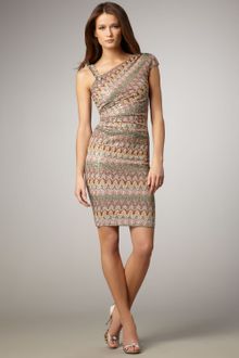 David Meister Asymmetric Printed Dress - Lyst