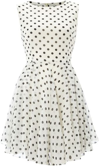 Glamorous Sleeveless Floaty Spot Dress - Lyst