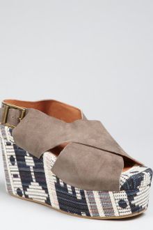 Jeffrey Campbell Suede Pisa Woven Platform Sandals - Lyst
