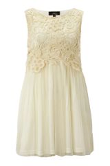 Madam Rage Madam Rage Crochet Top Mesh Dress