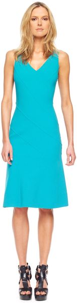Michael Kors Merino HalfSleeve Shrug Asymmetricpanel Aline Dress in Blue (turquoise) - Lyst