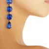 Oscar De La Renta Gunmetaltone Drop Clip Earrings in Blue (gunmetal) - Lyst