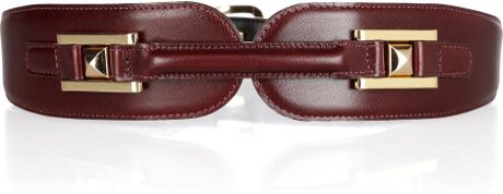 Oscar De La Renta Pyramidstud Leather Belt in Purple (wine) - Lyst