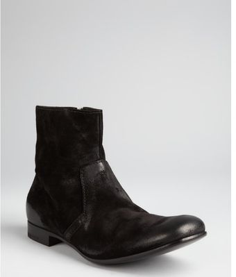 Prada Black Oiled Suede Short Boots - Lyst