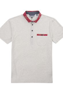 Ted Baker Newmeat Woven Collar Polo - Lyst