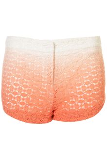 Topshop Dip Dye Crochet Shorts - Lyst