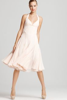 Zac Posen  Halter Dress  with Pleated Skirt - Lyst