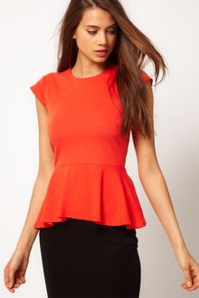 ASOS Collection Asos Top with Peplum in Ponti - Lyst
