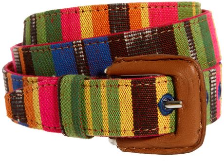 Asos Asos Aztec Print Belt in Multicolor (tan) - Lyst