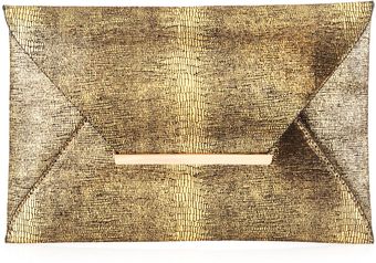 BCBGMAXAZRIA Metallic Envelope Clutch Gold - Lyst