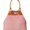 Gianfranco Ferré Striped Shoulder Tote Red in Brown (red wht) - Lyst