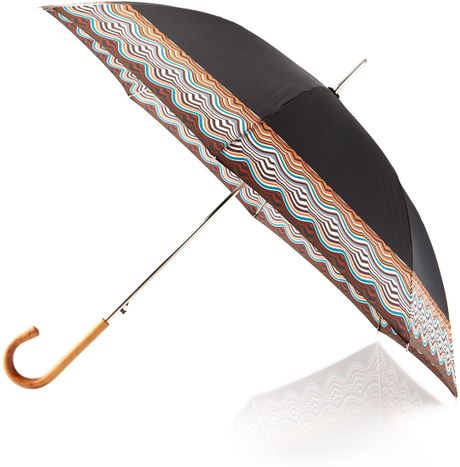 Missoni Marta Woodhandle Umbrella Large Black In Black null Lyst