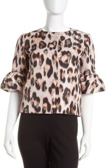 RED Valentino Trumpet sleeve Leopard print Jacket - Lyst