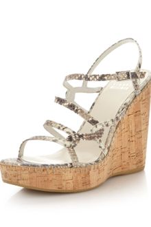 Stuart Weitzman Acrobat Snakeprint Wedge - Lyst