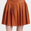 Alice + Olivia Box Pleat Leather Skirt in Orange - Lyst