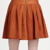 Alice + Olivia Box Pleat Leather Skirt in Orange - Lyst