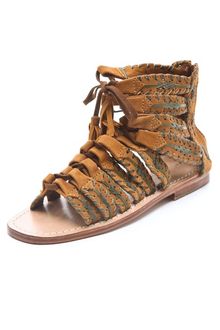 Antik Batik Dafne Spartiate Flat Suede Sandals - Lyst