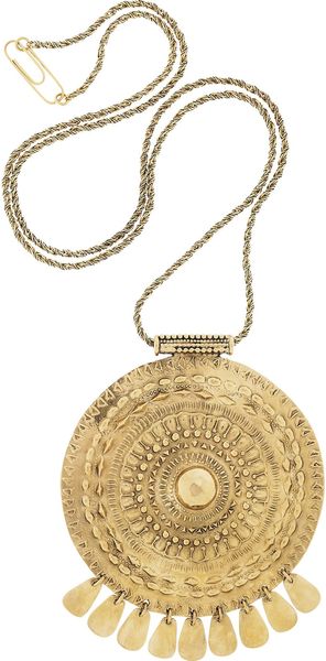 Aurelie Bidermann Pachacamac 18karat Goldplated Medallion Necklace - Lyst