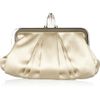 Christian Louboutin Mini Loubi Satin Frame Clutch in Silver (champagne) - Lyst