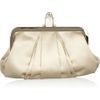 Christian Louboutin Mini Loubi Satin Frame Clutch in Silver (champagne) - Lyst