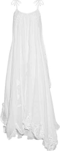 Emamó Poeme Crocheted Cottonblend Muslin Maxi Dress - Lyst