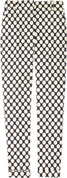 J.crew Café Polkadot Stretch Cotton Capri Pants in Brown (café) - Lyst