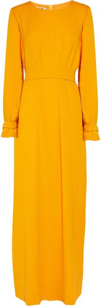 Jil Sander Helado Double Silkcrepe Dress in Yellow (marigold) - Lyst