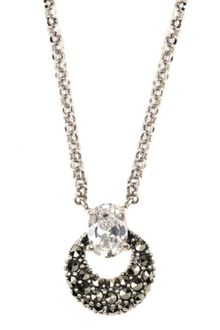 Judith Jack Sterling Silver Marcasite and Crystal Pendant - Lyst
