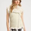 Mcq By Alexander Mcqueen Lambskin Leather and Shearling Vest in Beige (bone) - Lyst