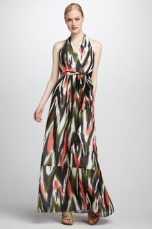 Milly Dress on Milly Gustavia Ikat Print Halter Dress In Multicolor  Flamingo    Lyst