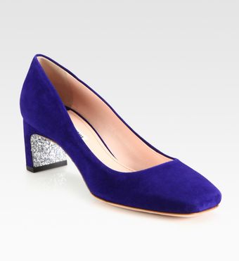  Suede Glitter Pumps 