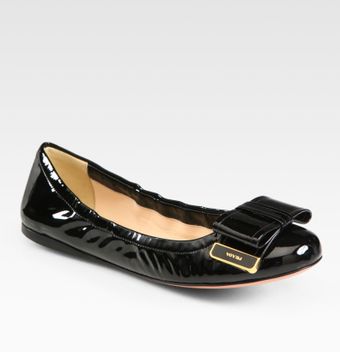  Patent Leather Bow Ballet Flats 