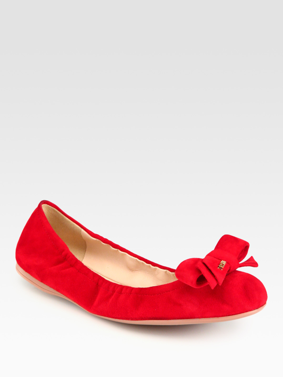 prada flats with bow