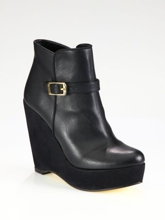  Faux Leather and Faux Suede Ankle Boots 
