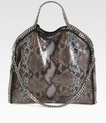  Python Printed Foldover Satchel 