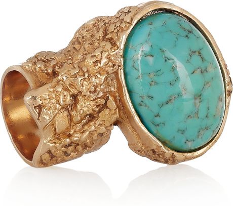 Yves Saint Laurent Arty Goldplated Glass Ring in Gold - Lyst