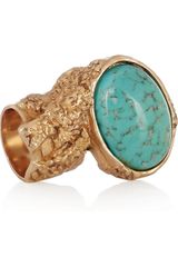Yves Saint Laurent Arty Goldplated Glass Ring