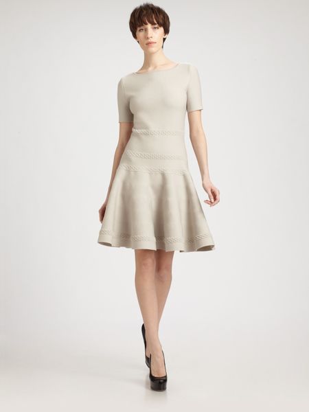 Yves Saint Laurent Wool Knit Dress in Gray (pearl) - Lyst