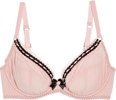 Agent Provocateur Darlene Stretch Silk Blend Plunge Bra in Pink - Lyst