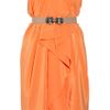 Bcbgmaxazria Belted Silkcharmeuse Dress in Orange - Lyst