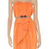 Bcbgmaxazria Belted Silkcharmeuse Dress in Orange - Lyst