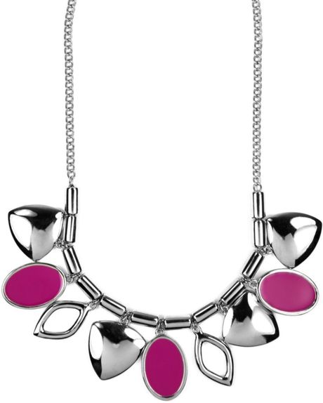 Nine West Fuchsia Leaf Necklace in Purple (fuchsia) - Lyst